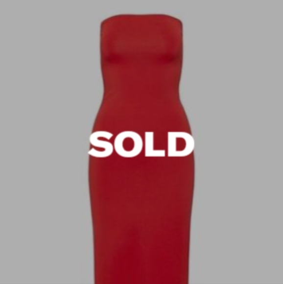 Babaton Dresses & Skirts - ❗SOLD❗ARITZIA BABATON FIERY RED STRAPLESS BODYCON TUBE MAXI DRESS NWT